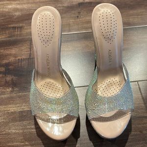 Sparkle wedge crystal node and silver sexy Azalea wang